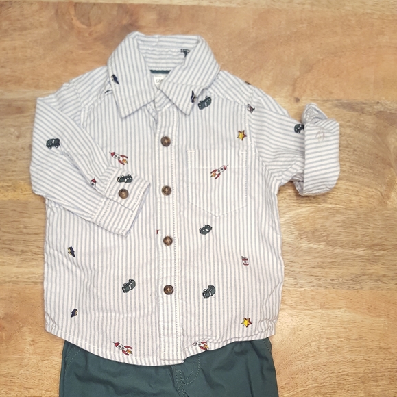 Last Chance! Carter's Baby Button Up & Pants Set - Picture 2 of 7